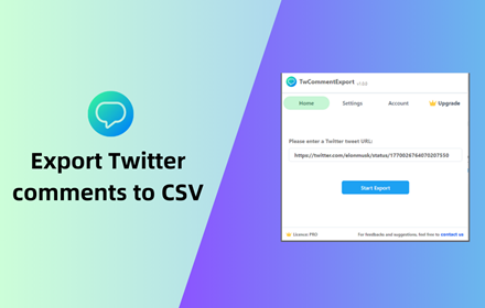 TwCommentExport - Export Twitter Comments small promo image