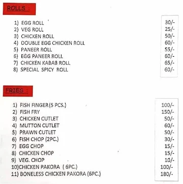 Kolkata Fry And Fry Kitchen menu 