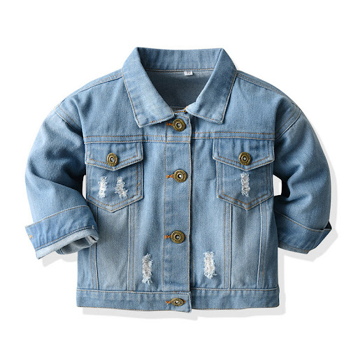 Title 3, Distressed Cardigan Denim Short Long Sleeve Lap...