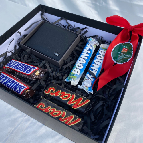 'Wallet and Chocolate' gift arrangement from Gift Box Lagos offer