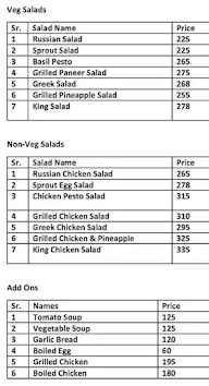 Shalini's Salads menu 3