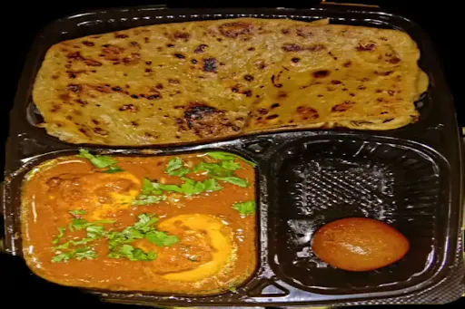 Anda Curry+2 Butter Roti+1 Piece Gulab Jamun Combo