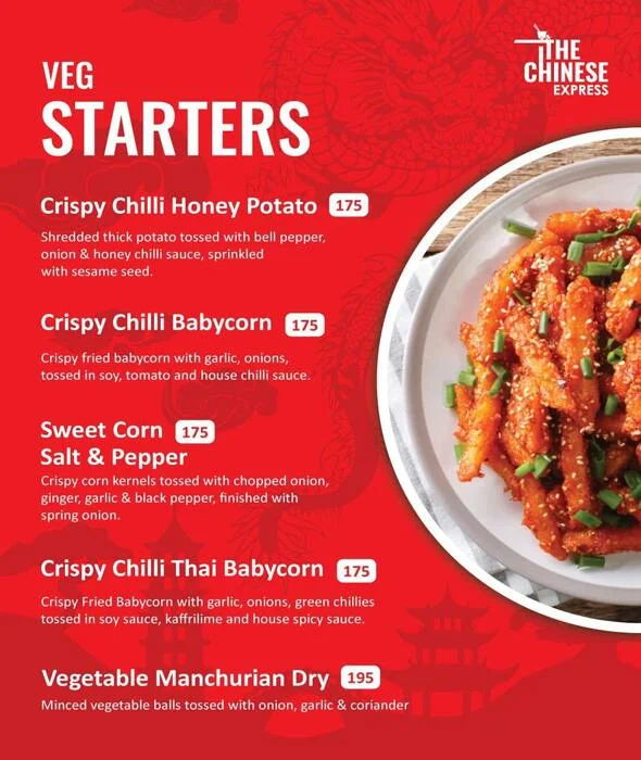 The Chinese Express menu 