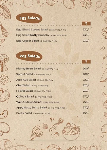 The Fit Food menu 