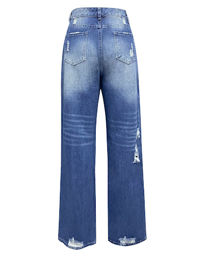 Title 6, Loose wide leg denim retro washed ripped trouse...