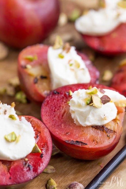 Grilled Plums With Mascarpone
