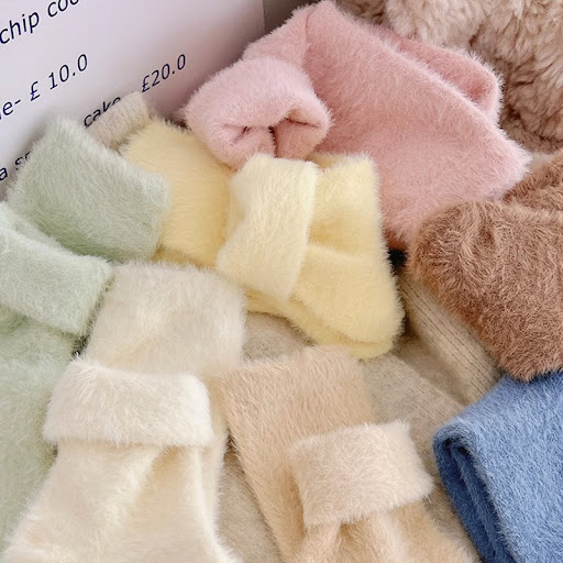 Title 2, Solid Color Mink Fur Fleece-lined Thick Mid-cal...