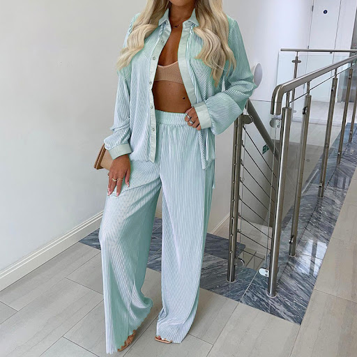 Title 6, Womens Long-sleeved Shirt Loose Two-piece Suit...