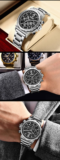 Title 9, Classic Steel Strap Business Multifunction Lumi...
