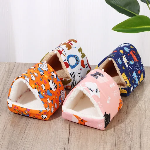 Hamster House Warm Soft Beds And Houses Rodent Cage Printed Hammock for Rats Cotton Guinea Pig Hanging Cage Small Animal