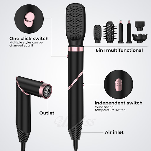 Title 7, High-speed hair dryer with automatic hair sucti...