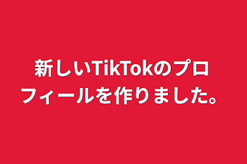 新しいTikTokのプロフィールを作りました。