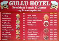 Gullu Hotel menu 1