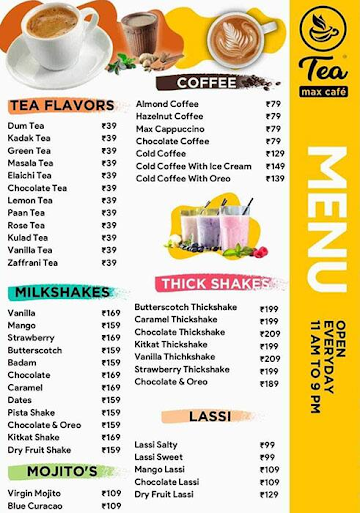 Teamax Cafe menu 