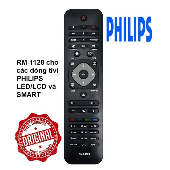 Remote Điêu Khiên Tivi Philips Rm - L1128 Cho Tât Ca Cac Dong Tivi Philips