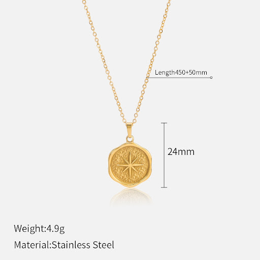 Title 1, Retro Twist Star Moon Stainless Personality Met...