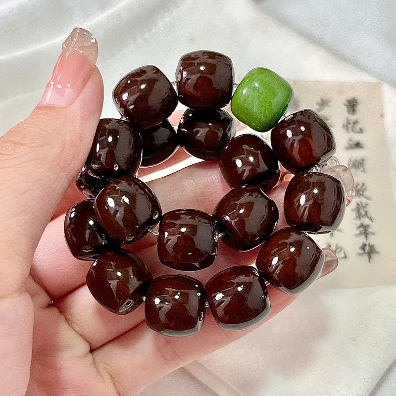 Lucky Bauhinia Tree Armband, massieve zaden, Light Pearl Bodhi. Verhoog uw welzijn met deze boeddhistische armband voor vrede en harmonie.