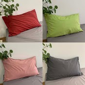 Vỏ Gối Nằm Cotton Tici 1 Màu Kích Thước 50X70Cm (1Chiếc)