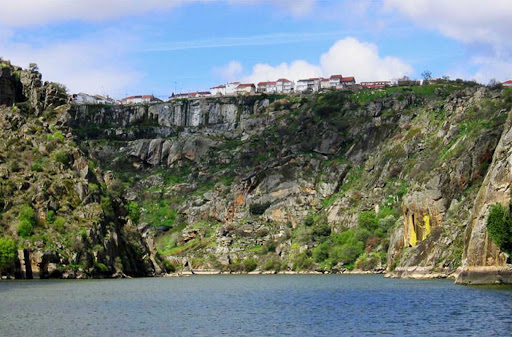 Portugal-Miranda-do-Douro - A view of Miranda do Douro (Portugal) from the Douro Natural Park straddling the border between Spain and Portugal.