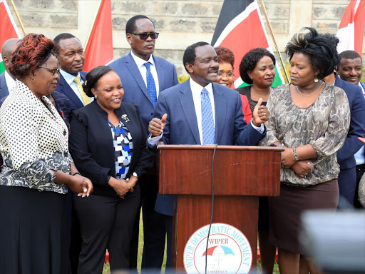 Kenya Women Parliamentarians Association delegation pays a courtesy call on Kalonzo Musyoka at the Wiper Party headquarters in Karen to lobby for passage the two-thirds gender Bill to be tabled today in Parliament /DENNIS KAVISU