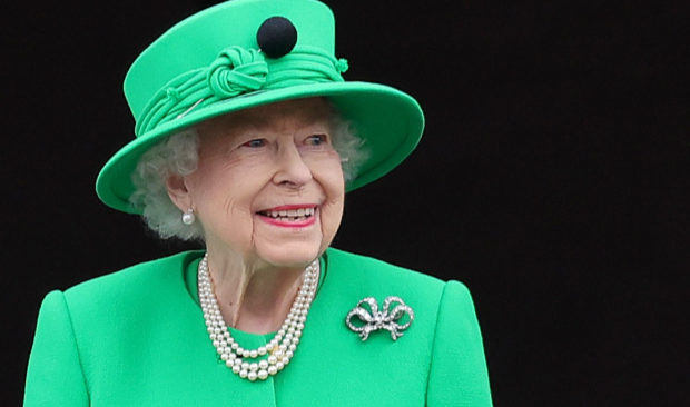 Queen Elizabeth II waves from the balcony of Buckingham Palace during the Platinum Jubilee Pageant on June 5 2022 in London, England. Picture: GETTY IMAGES/CHRIS JACKSON