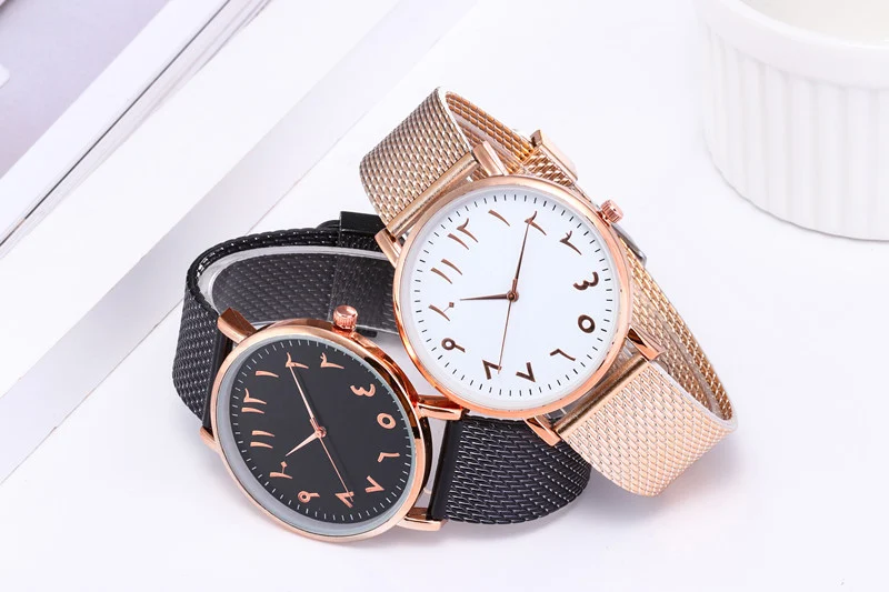 Mode creatieve quartz horloges voor koppels, digitale horloges met mesh band. Tijdloos design voor hem en haar.