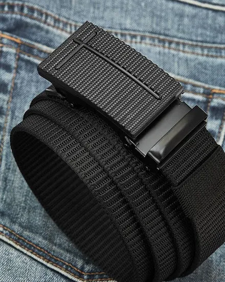 Mens Automatic Nylon Belt Male Army Tactical Belt for Man... - 1