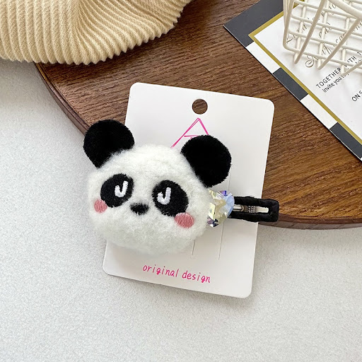 Title 3, Cartoon Young Girl Panda Grip Cute Three-dimens...