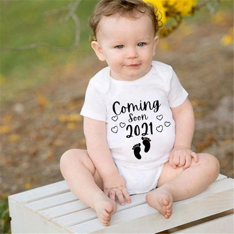 Title 2, Letterprint Baby Romper met Korte Mouwen in Dri...