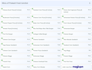 Prakash Food Junction menu 