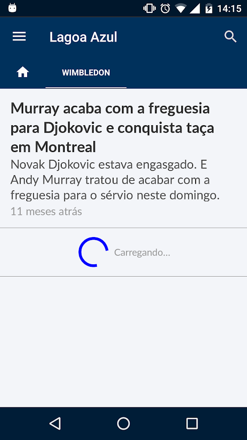 Android application Lagoa Azul Tennis screenshort