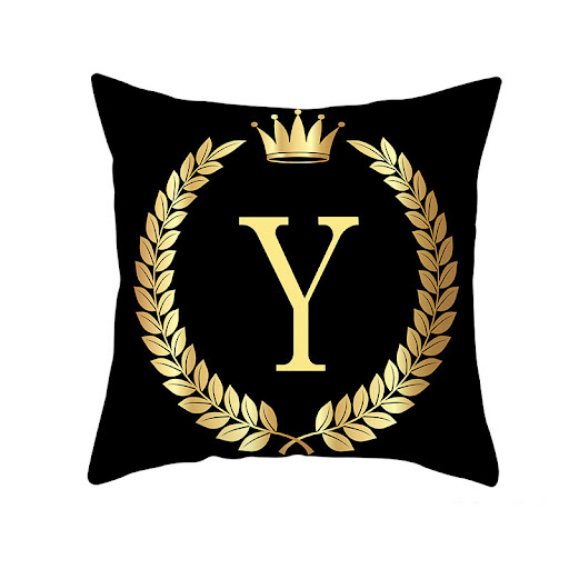 Title 16, Black Gold Letter Peach Skin Pillowcase Crown S...