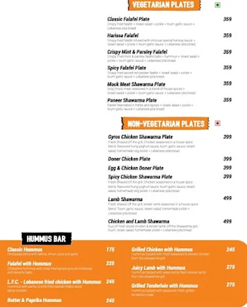 Doner & Gyros menu 