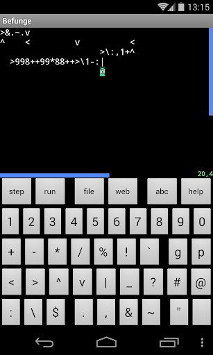 Screenshot Befunge