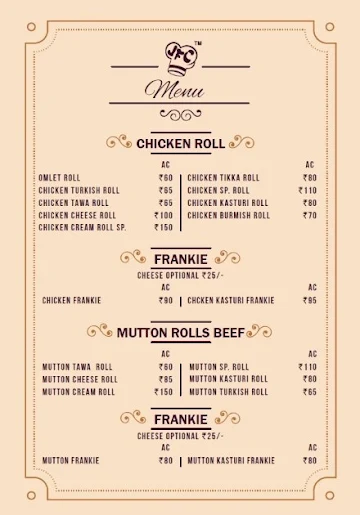 Jilani Fast Food Corner menu 