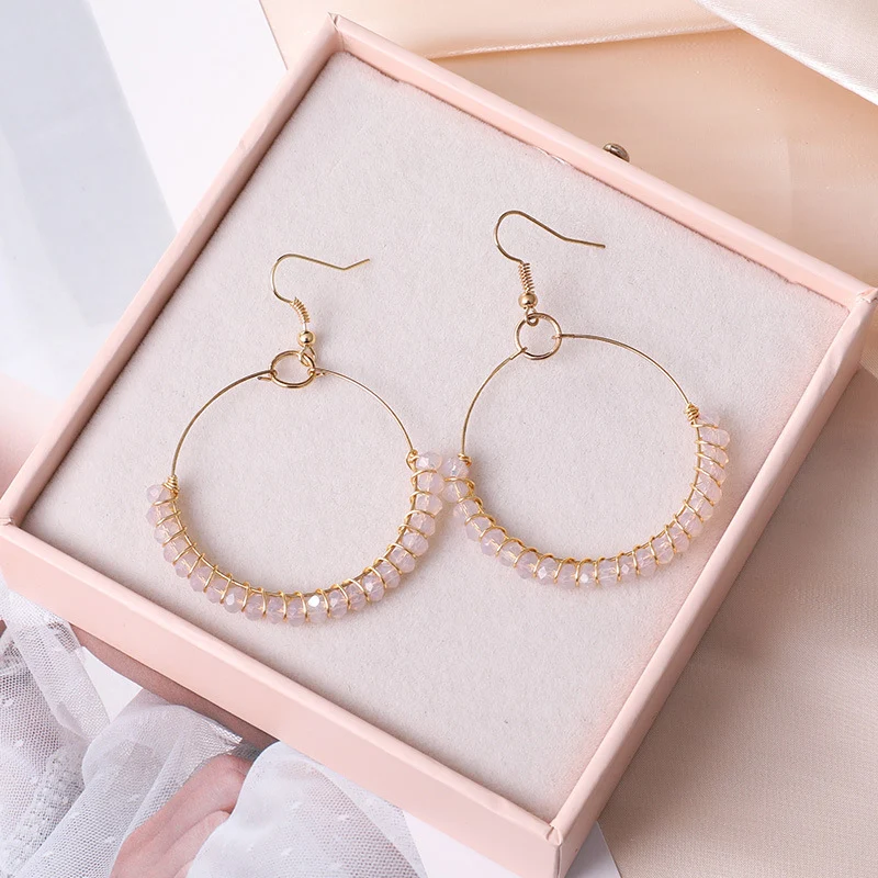 Pendientes Redondos Geométricos Simples de Vidrio Hueco Retro para un Look Elegante y Versátil. Ideales para Cualquier Ocasión.