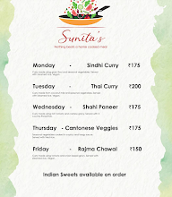 Sunita's menu 1