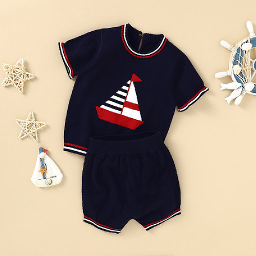Title 7, Childrens Cotton Short-sleeved Suit Comfortabl...