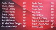 Morya Dosa menu 2