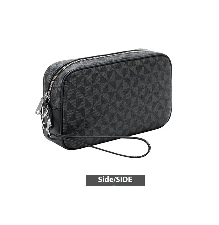 Clutch estampado versátil y personalizado para negocios, bolso de mano tipo cartera con clip, perfecto para profesionales.