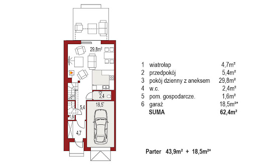 Diana B segment lewy - Rzut parteru