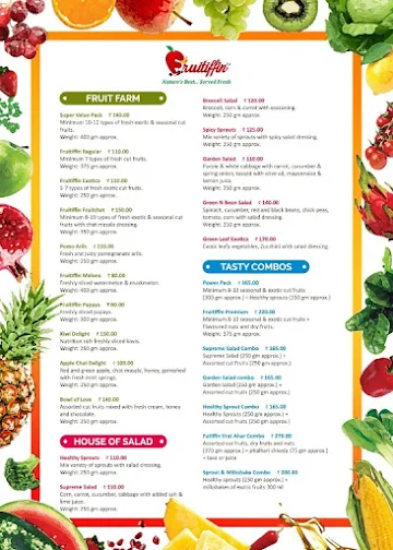 Fruitiffin menu 