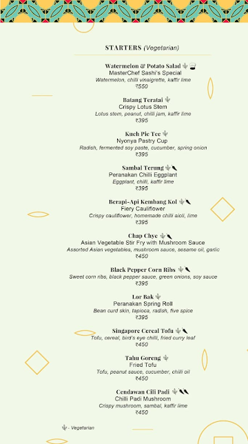 Pandan Club menu 