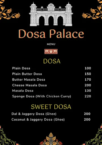 Dosa Palace menu 