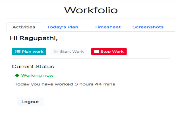 Workfolio chrome extension