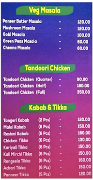 Hotel New Aaladiyar menu 1