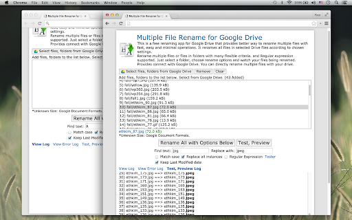 Multiple File Rename for Google Drive