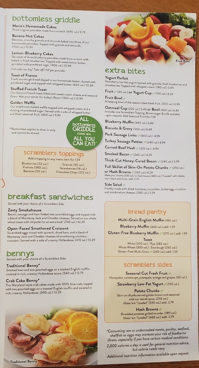 Scramblers gluten-free menu