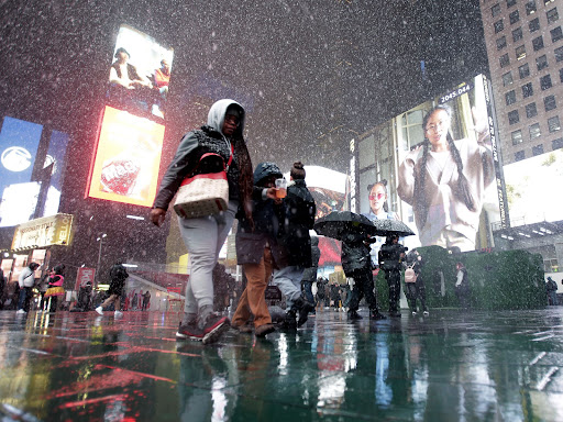 Across the US, more than 450 flights were canceled as of 7:57 a.m. New York time, with almost 300 of them going in or out of New York area airports, according to FlightAware, an airline tracking service.