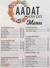 Aadat Chai Cafe menu 1